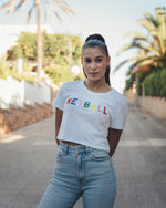 Load image into Gallery viewer, Netball Colors Organic Crop Top (White)
