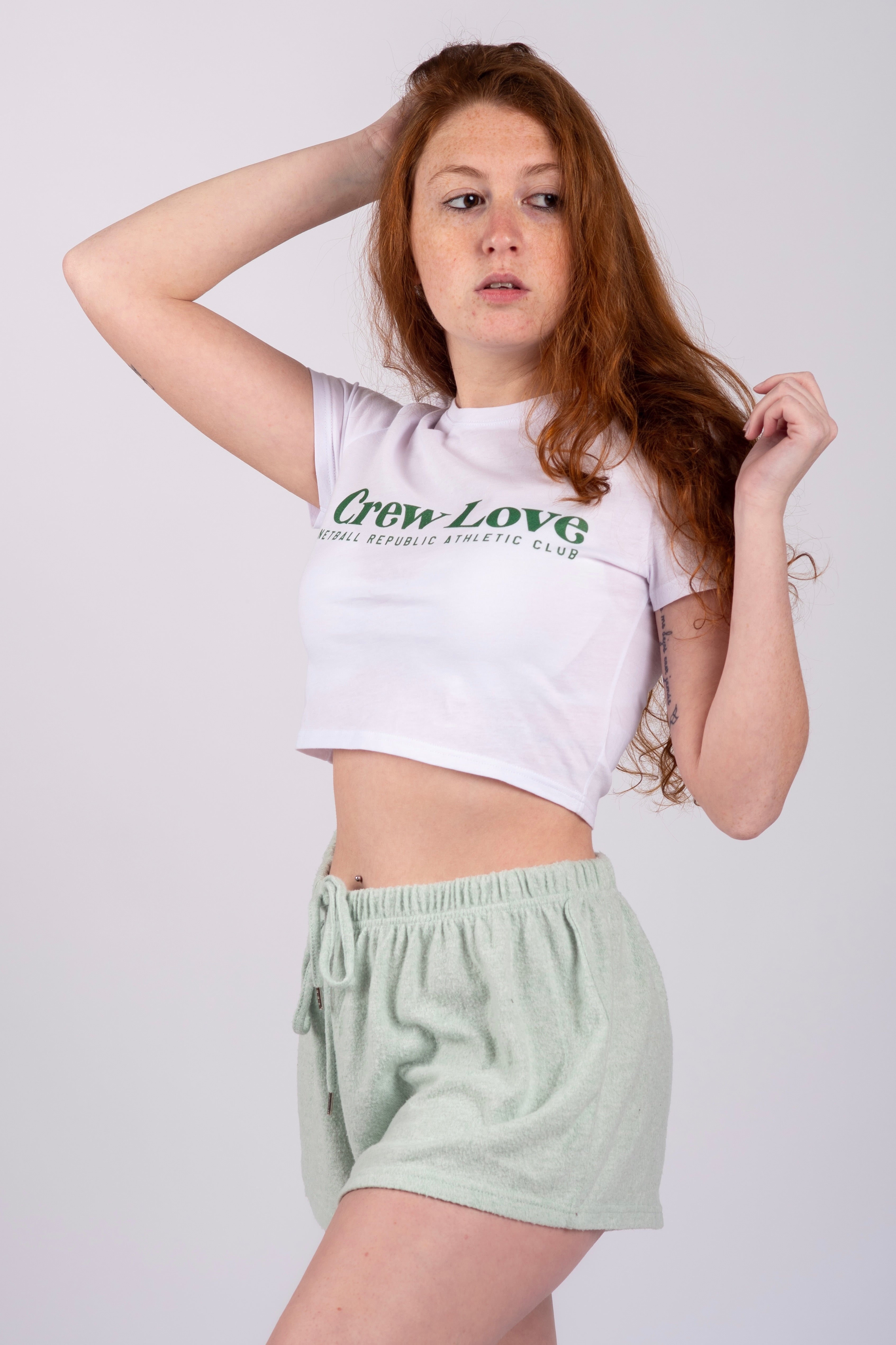 Crew Love Organic Crop Top (White)