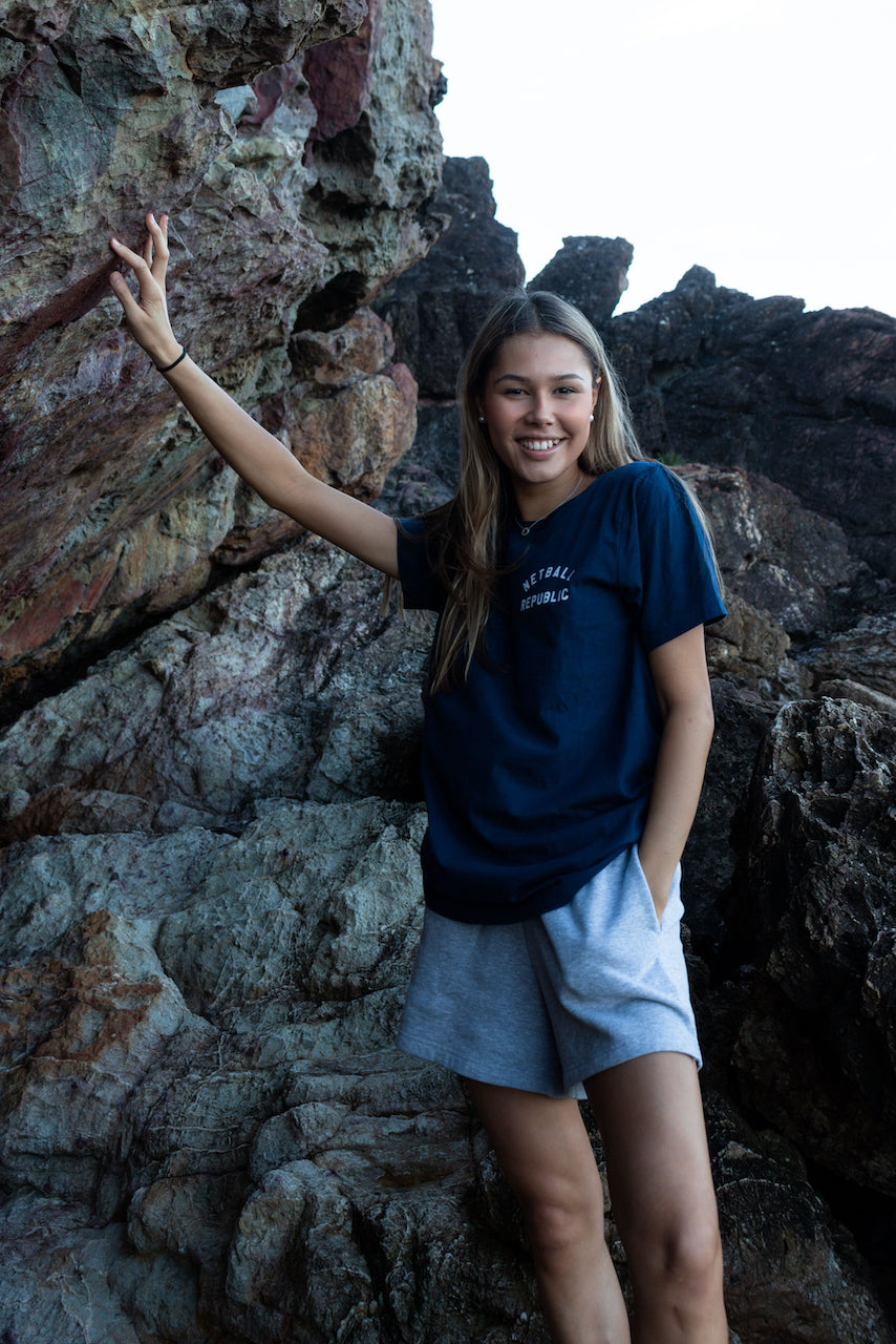 Netball Republic Left Chest Tee (Navy)