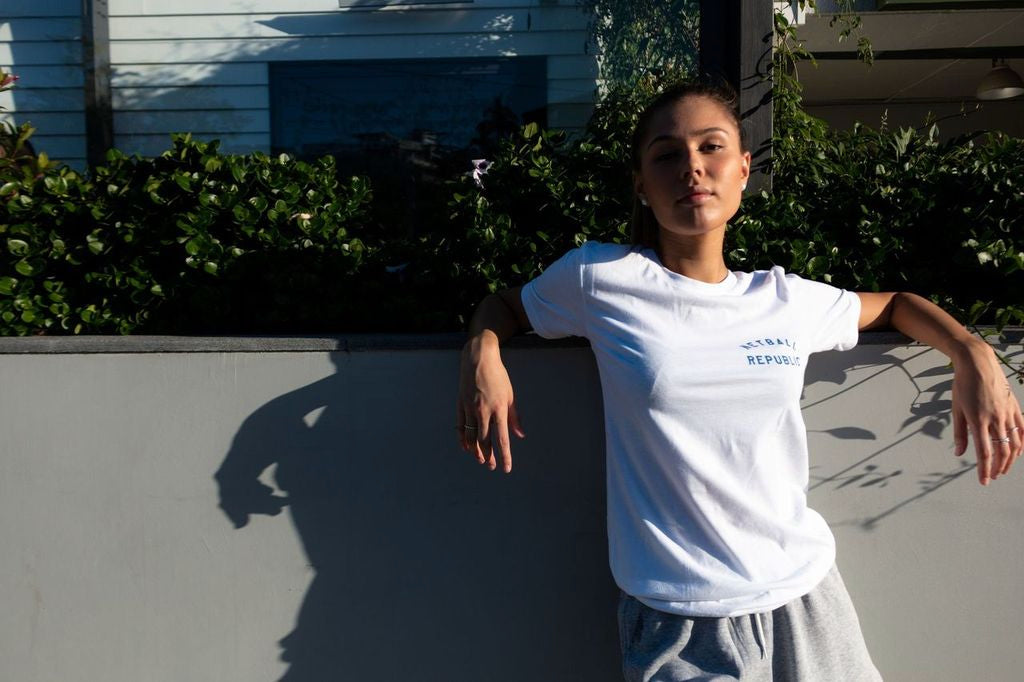 Netball Republic Left Chest Tee (White)