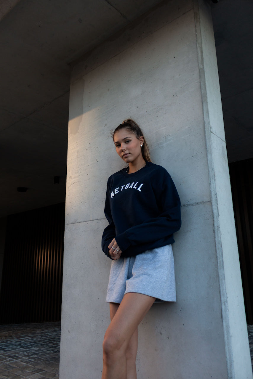 Netball Boyfriend Sweater (Navy)