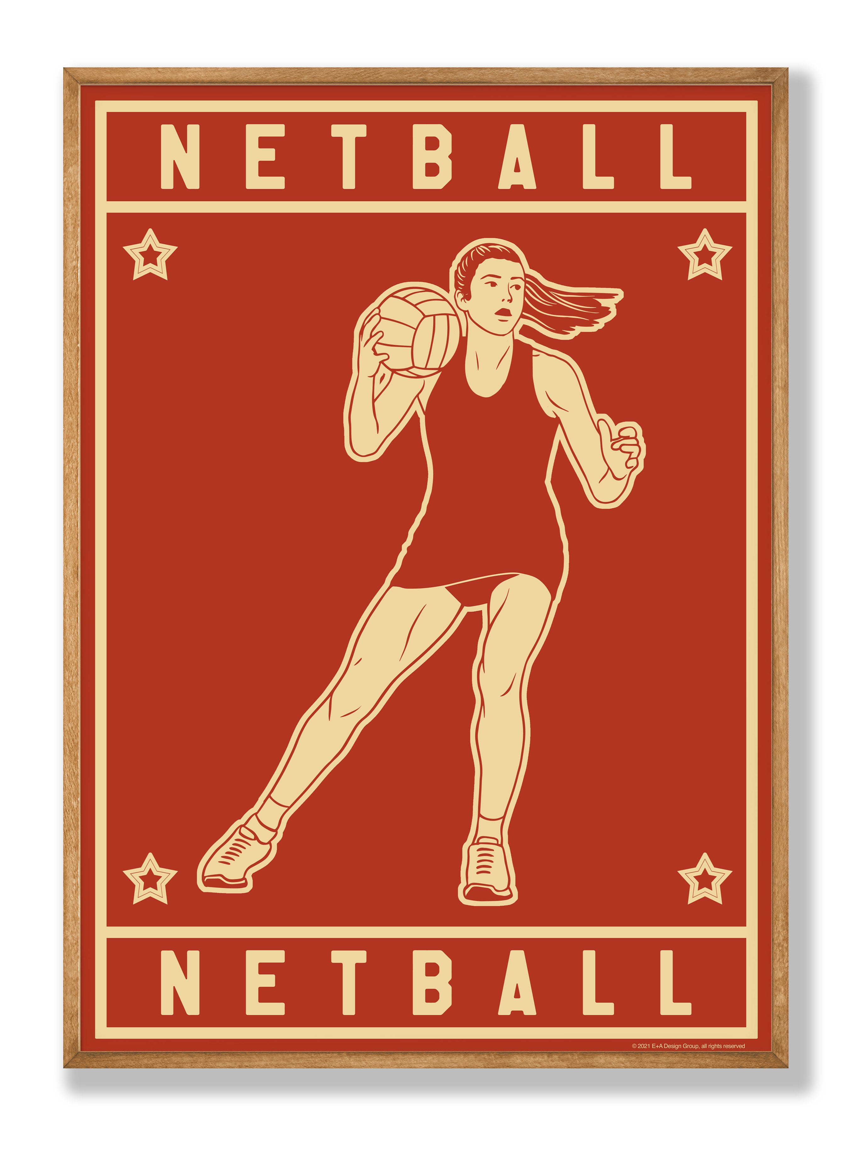 Netball Icon Poster (Burgundy)