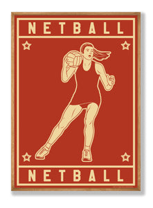 Netball Icon Poster (Burgundy)