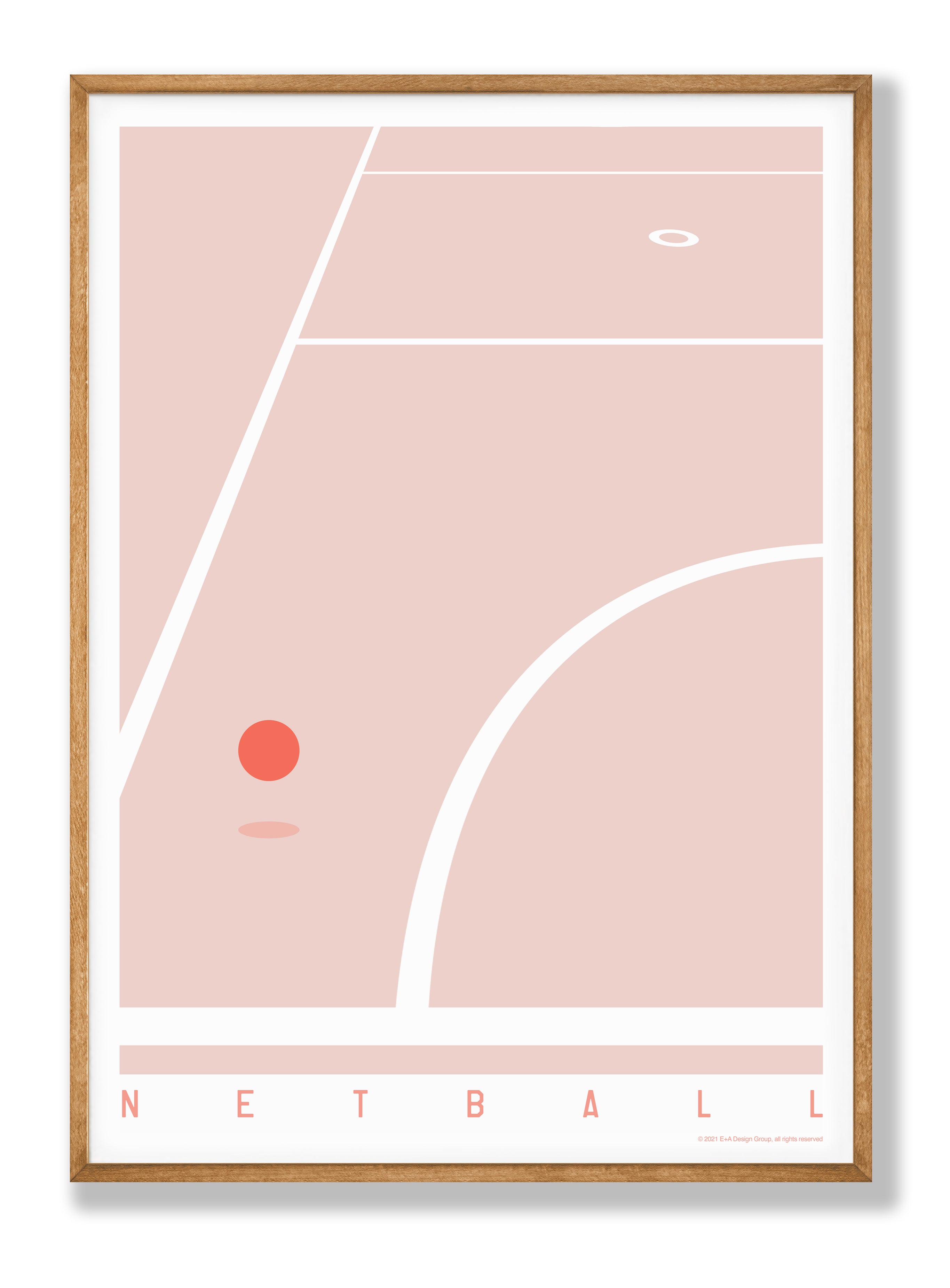 Netball Court Poster (Light Pink) – Netball Republic TM