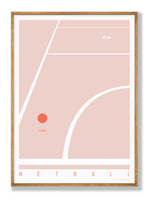 Load image into Gallery viewer, Netball Court Poster (Light Pink)
