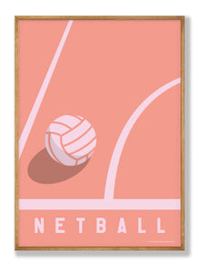 Netball Court Poster (Pink)