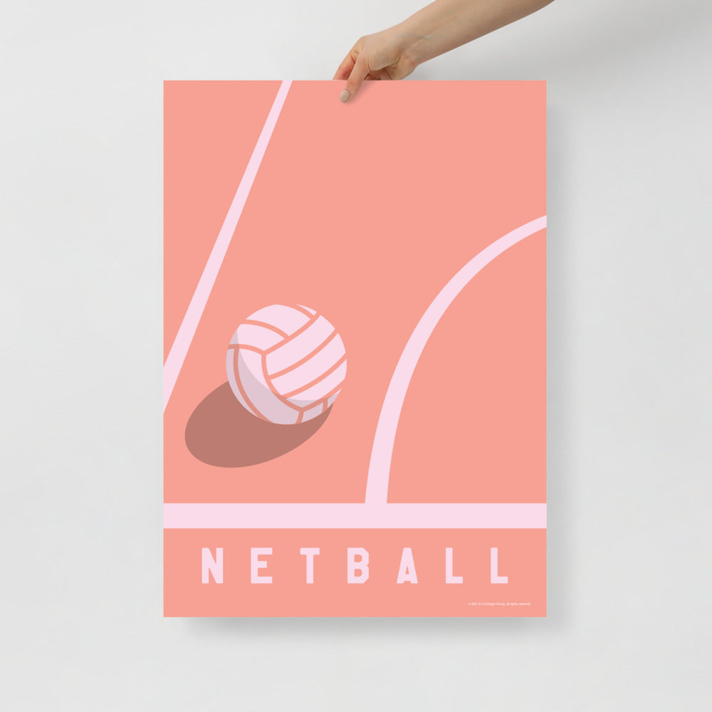 Netball Court Poster (Pink)