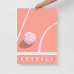 Load image into Gallery viewer, Netball Court Poster (Pink)
