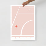 Load image into Gallery viewer, Netball Court Poster (Light Pink)
