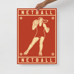 Load image into Gallery viewer, Netball Icon Poster (Burgundy)
