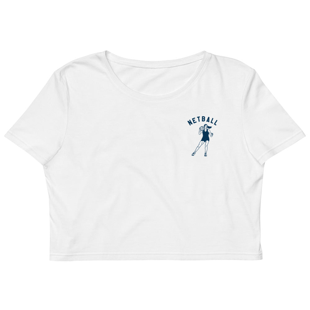 Netball Girl Organic Crop Top (White)