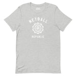 Load image into Gallery viewer, Netball Republic Varsity Tee (Grey - White Graphic)
